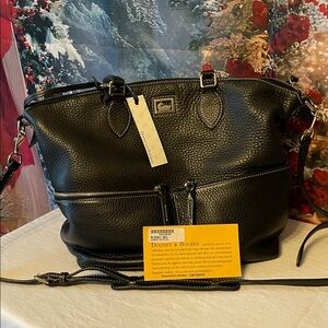 *NEW* Dooney & Bourke Black Pebble Leather Shoulder Bag